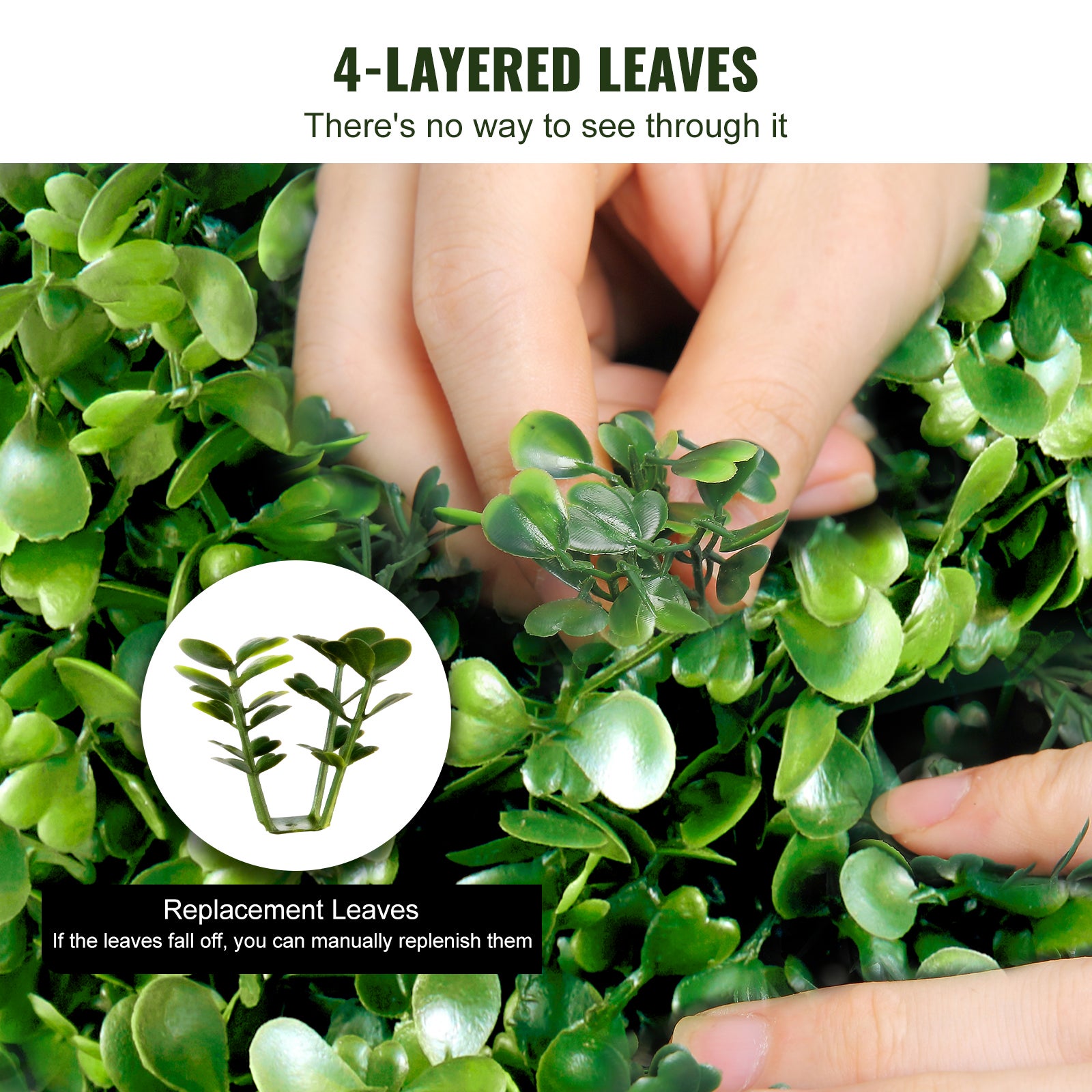 Buis Topiaire Artificiel VEVOR 122 cm Buis Artificiel Exterieur en Spirale 2 Fausses Plantes en PE 10 Feuilles Remplacables avec Pot Sans Odeur pour D - 4