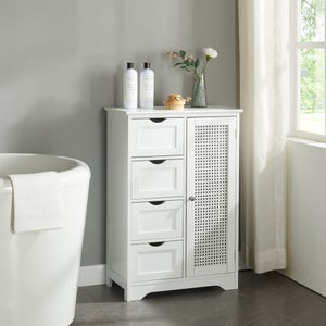 Carrito Organizador Para Baño Estrecho - 3 Pisos, Con Ruedas, Color Blanco