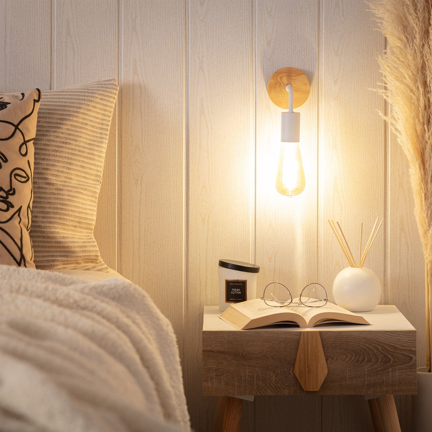 Lampe Murale et Métal Jedali, Blanc, Fer,,Fer,, E27,E27, IP20, 150 mm x 90 mm x 110 mm - 2