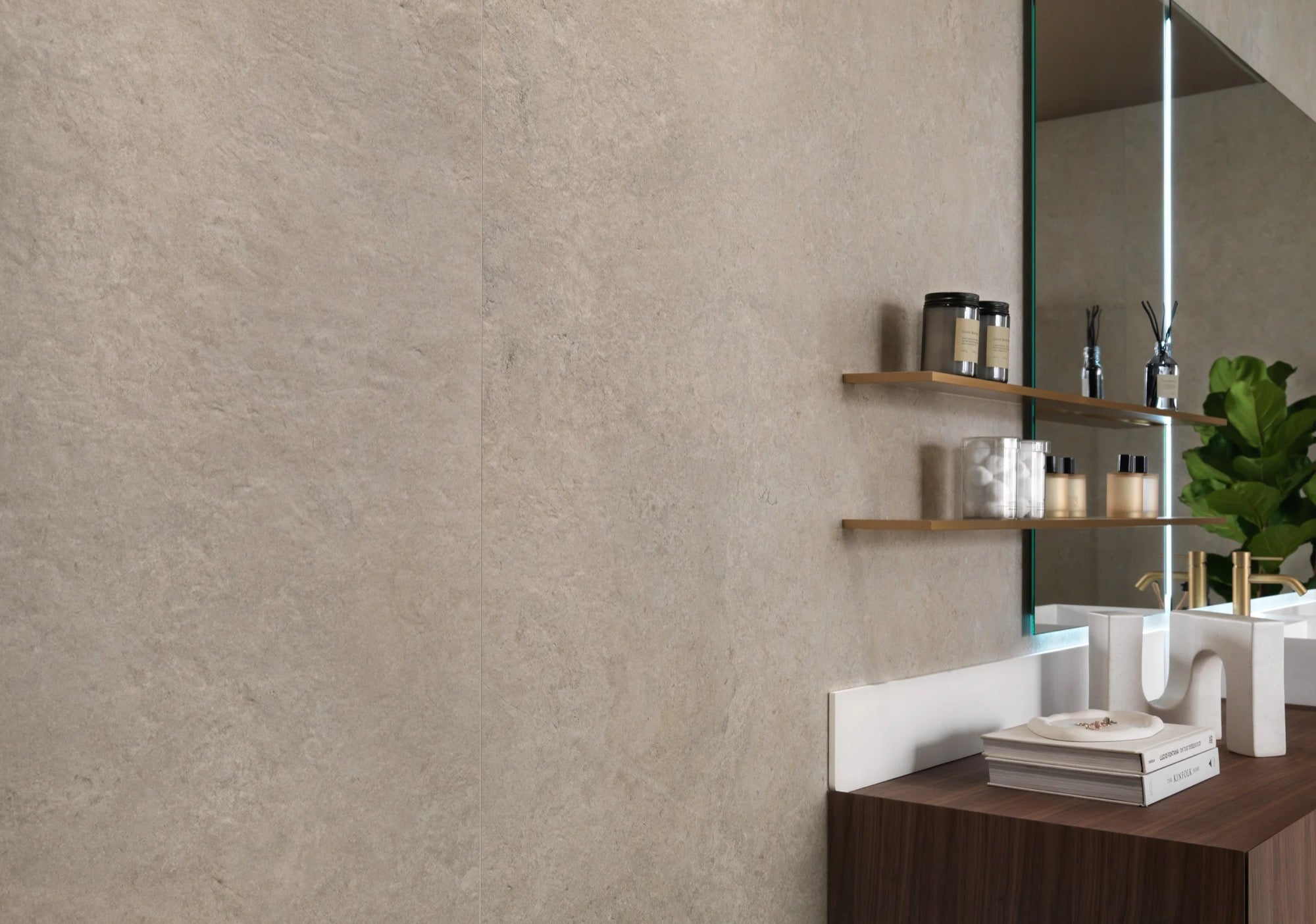 Grès Cérame Effet Pierre Naturel Moderna Ivoire Mat Rt 60X120 - EHNE1618 (Ceramishop.fr) - 2
