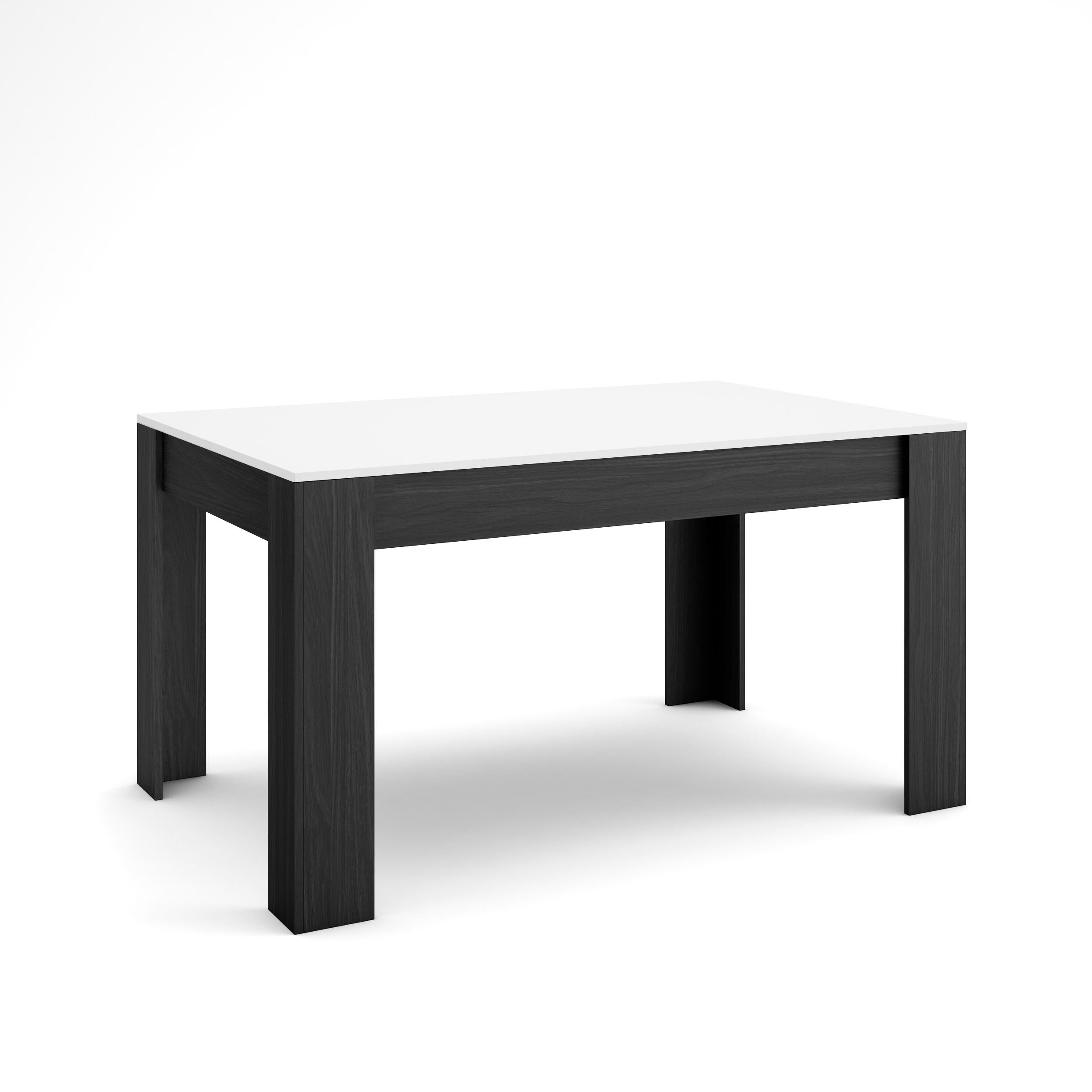 Tavolo da pranzo bianco/legno naturale, 140 x 80 x 75 cm | nordica