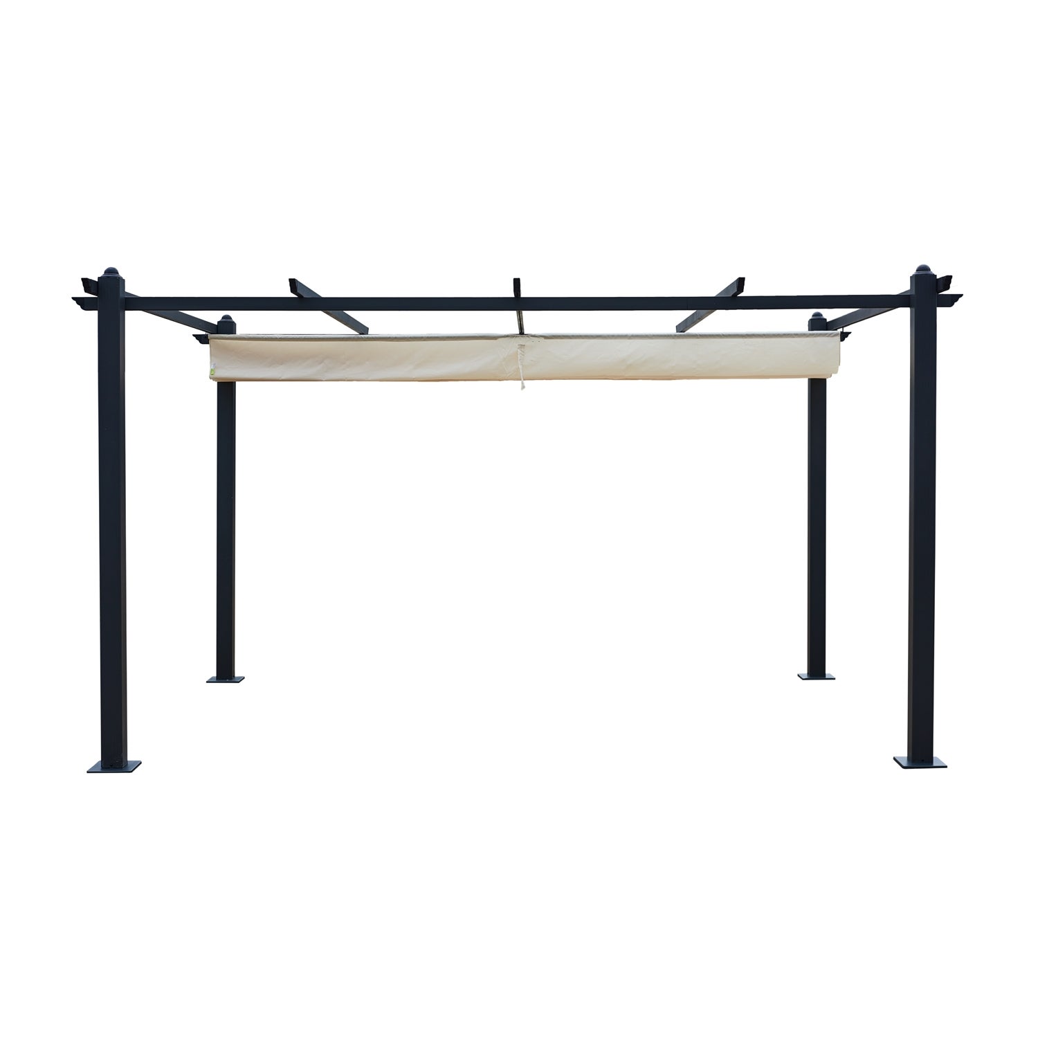NILA Pérgola autoportante 3 x 4 m com cobertura retrátil bege - 5