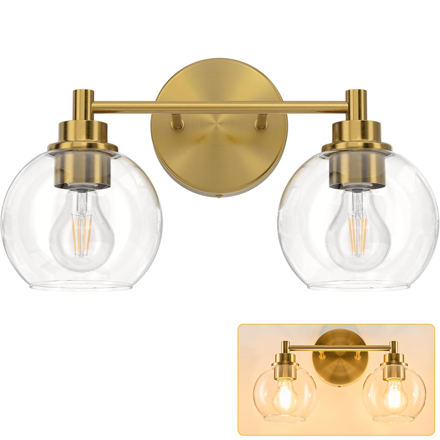 Antico lampada da specchio LED da bagno retro, regolabile impermeabile lampada bagno vintage, Illuminazione bagno elegante applique da parete luce da specchio ottone, 15W, D53cm luce naturale, IP44 Antico lampada da specchio LED da bagno retro, regolabile impermeabile lampada bagno vintage, Illuminazione bagno elegante applique da parete luce da specchio ottone, 15W, D53cm luce naturale, IP44