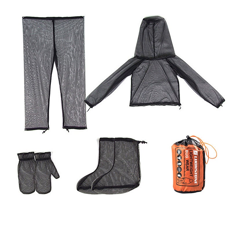 4pcs / Ensemble Anti Moustique Vêtements Mosquito Mosquito Nets Translucide Nets Mosquito Suit L/XL Protection de Moustique Pliable pour Le Camping Ra - 3