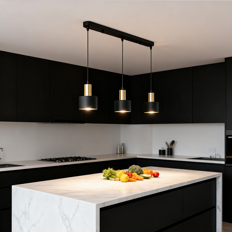 Industrialna lampa wisząca- do kuchni, wyspy kuchennej, jadalni, sypialni, korytarza, baru, kawiarni - regulowany przewód 130 cm, E27 (bez żarówki) - 5