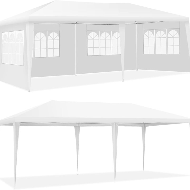 Altana 3x6 m, Namiot Imprezowy z 4 Plandekami z Oknami, Pergola z Kołkami i Linami, Wodoodporna i Odporna na Promieniowanie Słoneczne Tkanina