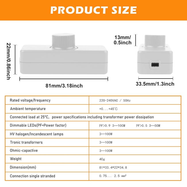 Regolatore Elettronico Di Luminosità Da Tavolo Per Lampade LED E - Foto 2