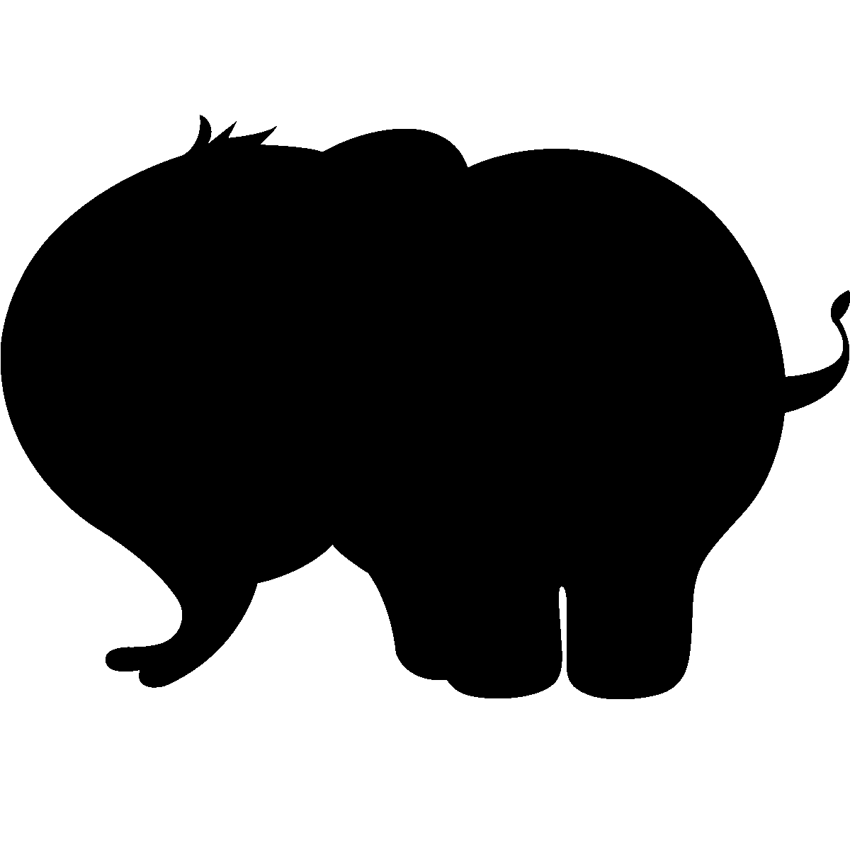 Adesivo Elefante silhouette - Sticker adesivo - adesivi murali - 110x160cm - 2