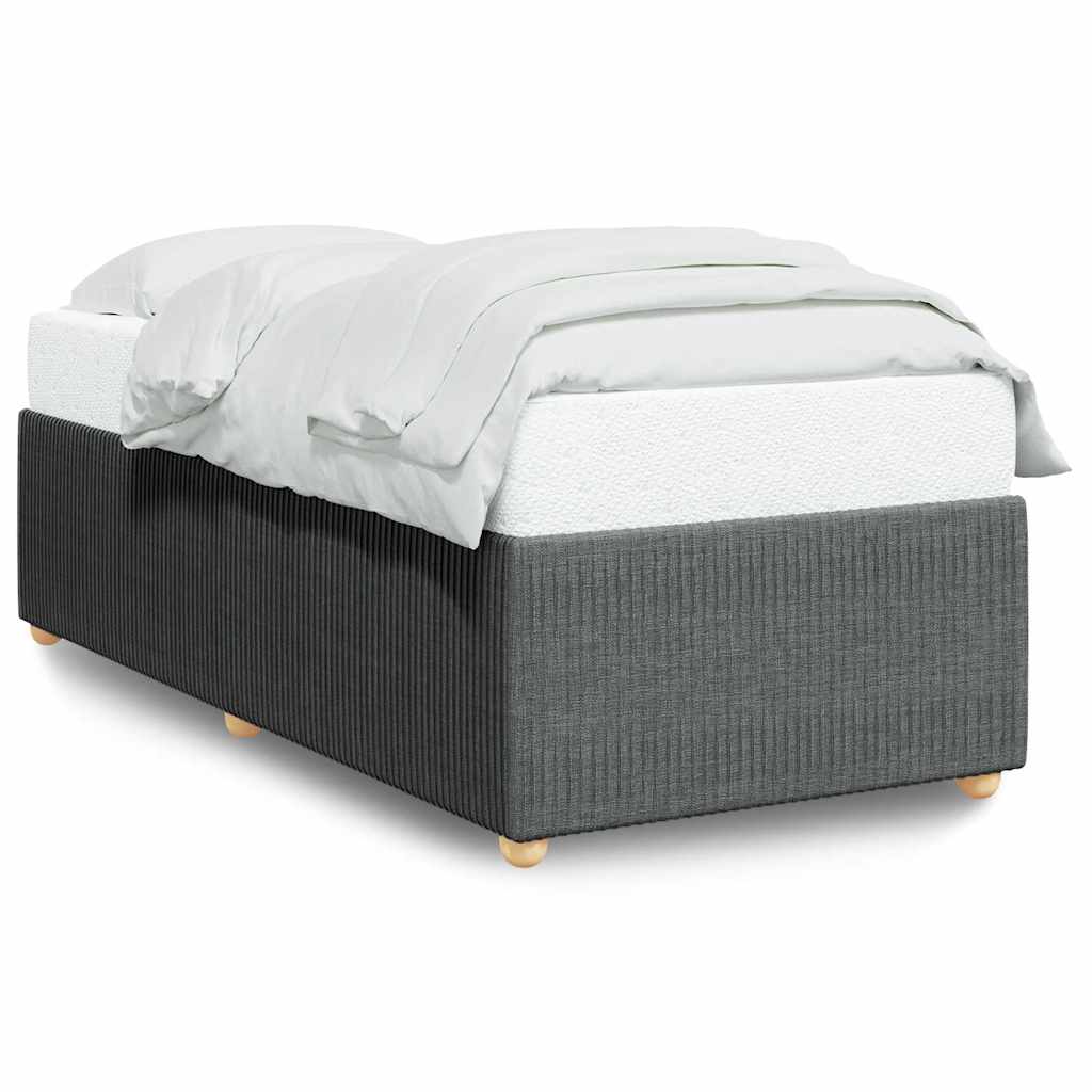 Cadre de lit sans matelas, tissu, gris foncé, pour la chambre, 100 × 200 cm - 2