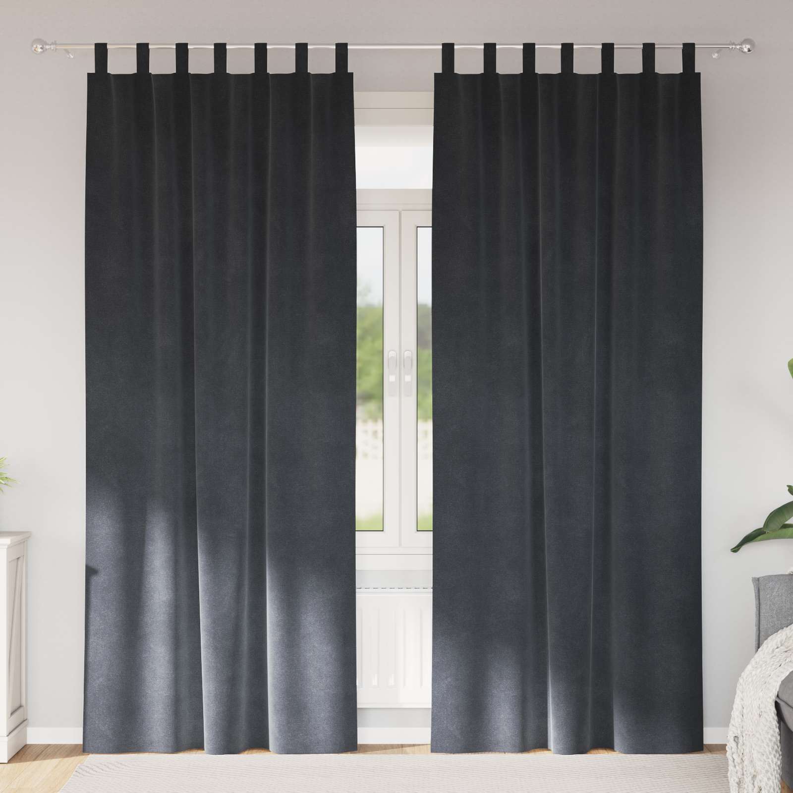 Zasłony zaciemniające 2 pcs Jasnoszary 140 x 260 cm Aksamit vidaXL