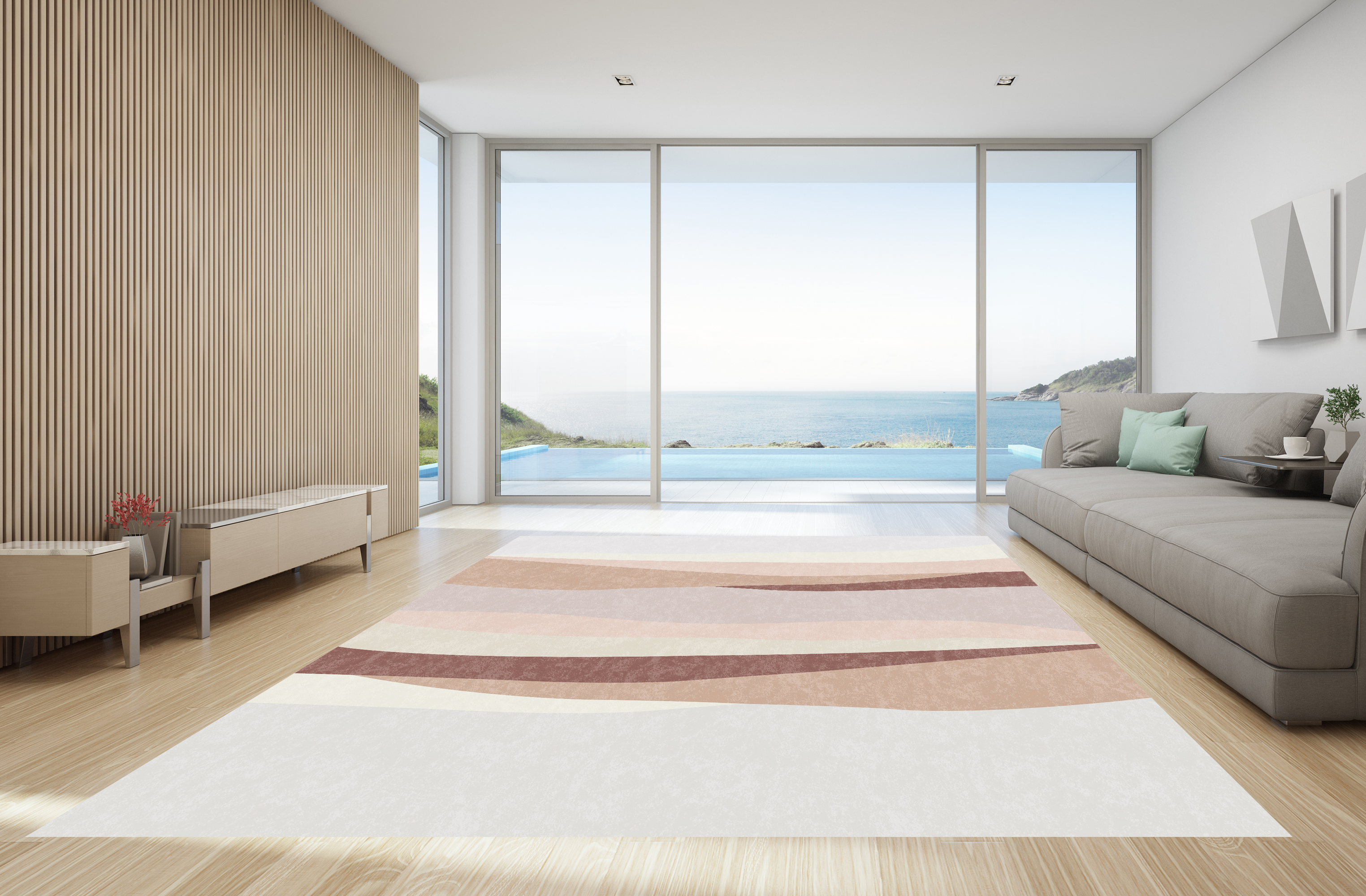 Alfombra de vinilo, kamikochi 200x300 cm - pvc antideslizante, lisa impresa, vinilica para cocina o salón, lavable