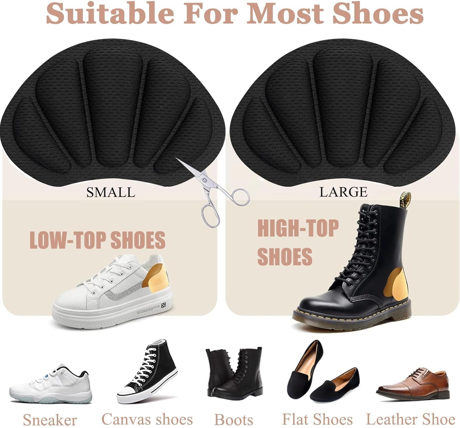 Lot de 6 Paires Coussinets, Protection Chaussure Homme et Femme, Inserts de Talons, épais, Autocollants, pour l'arrière du Talon, chaussure... - 5