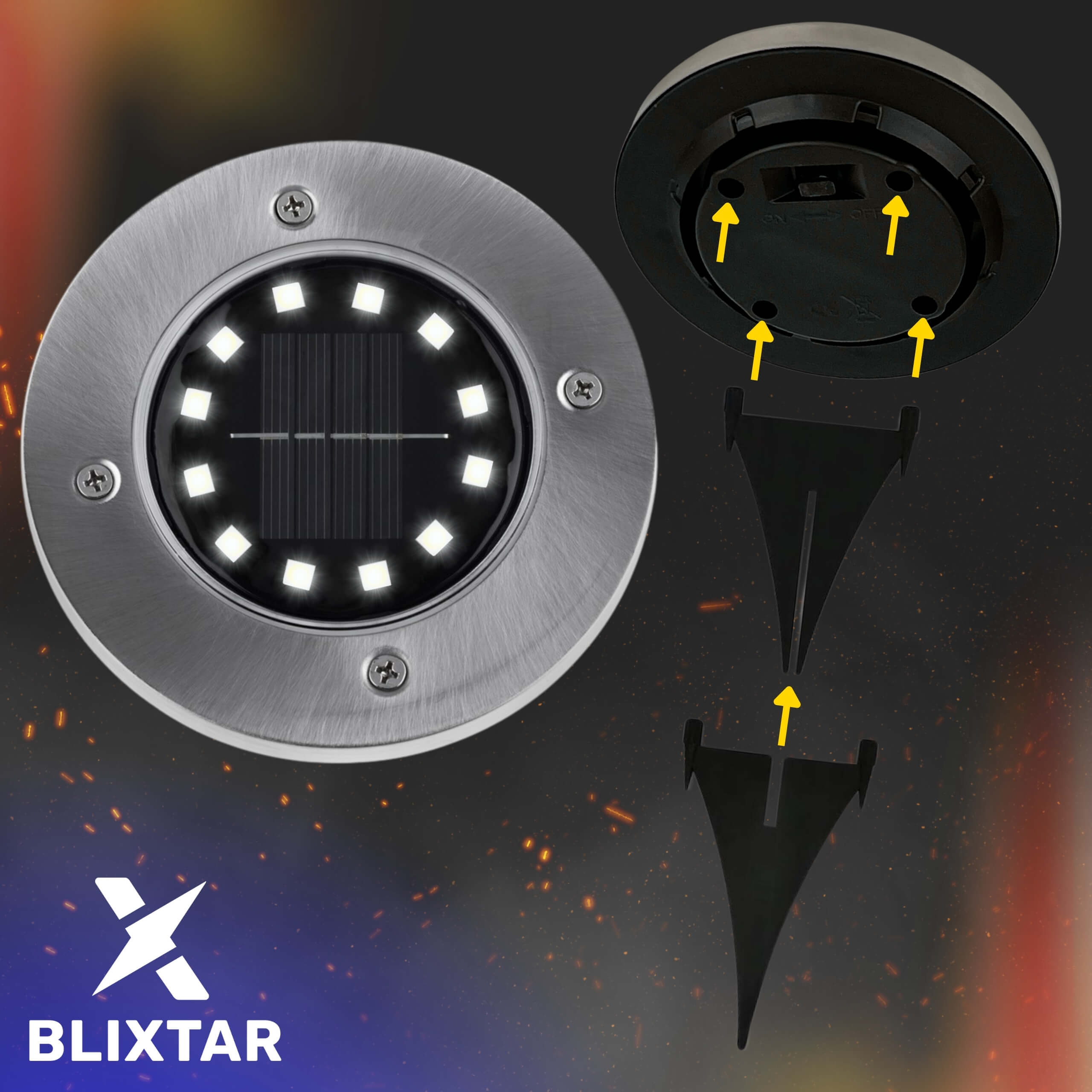 Zestaw 8 Solarnych Lampek LED Gruntowych Wbijanych Najazdowych Wodoodpornych do Ogrodu - 6