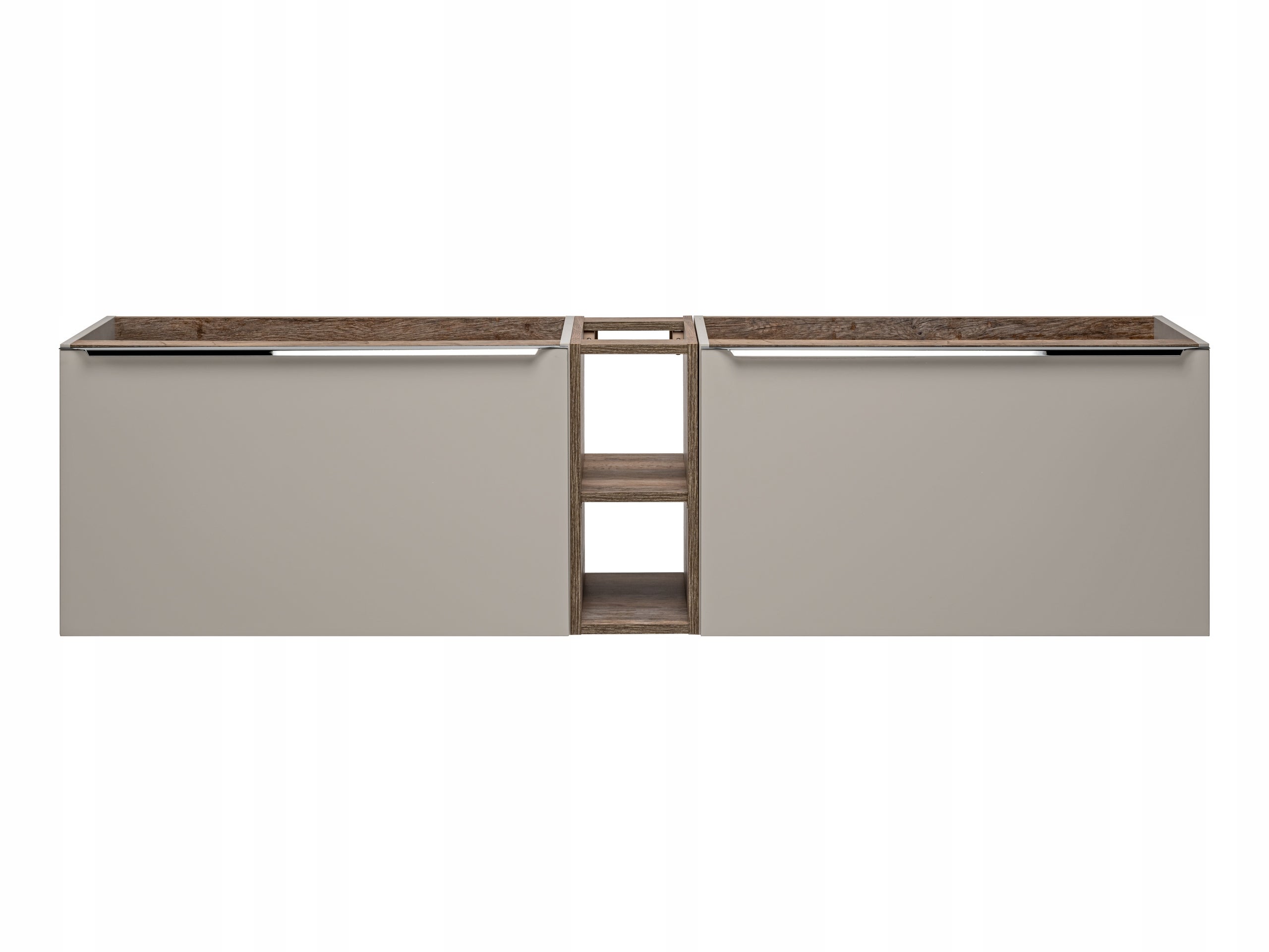 Szafka łazienkowa SANTA FE 180 cm taupe z regałem pod umywalki - 3