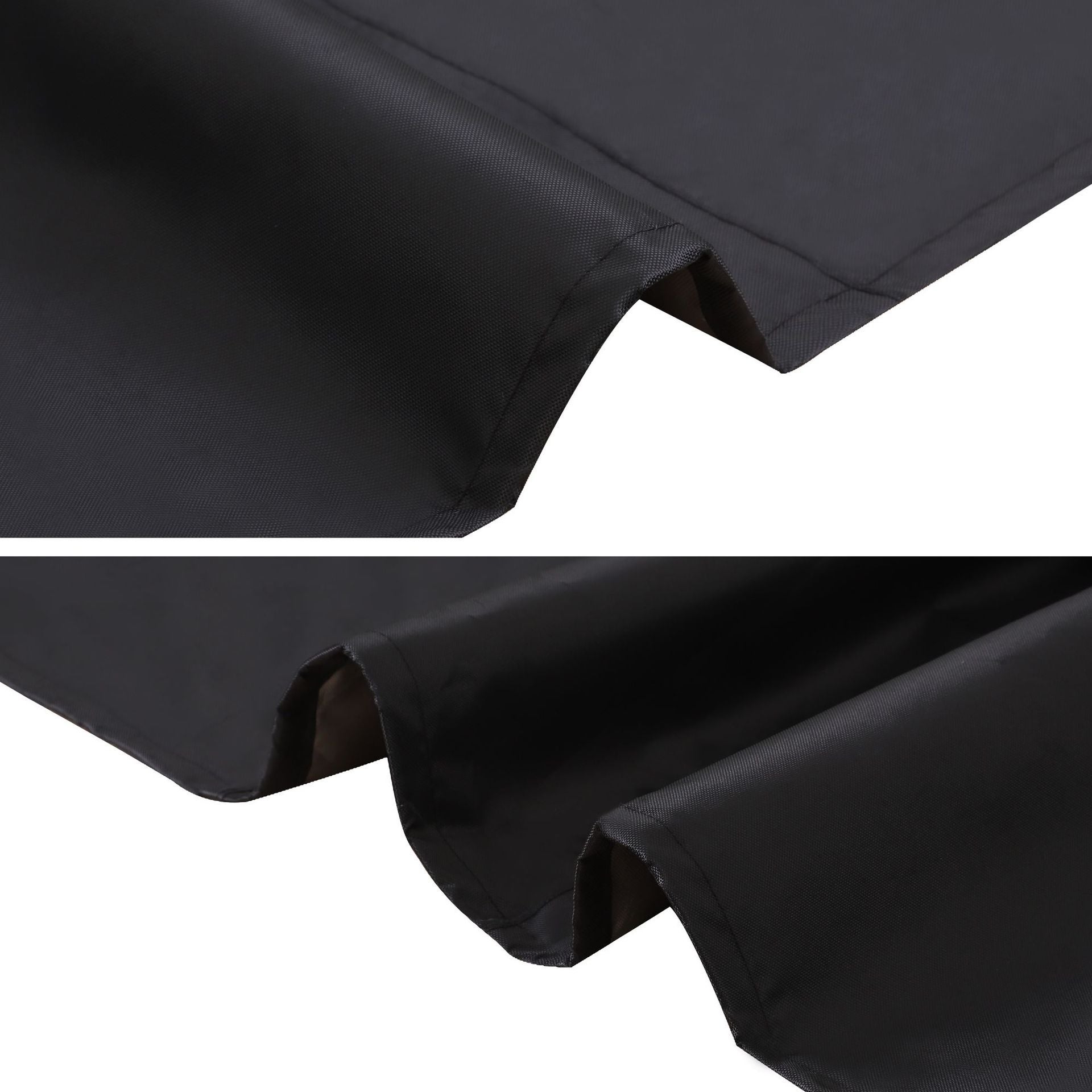 Funda protectora a prueba de polvo para mesas y sillas de jardín, hebillas en las cuatro esquinas, 110*110*85 cm (negra) - 4