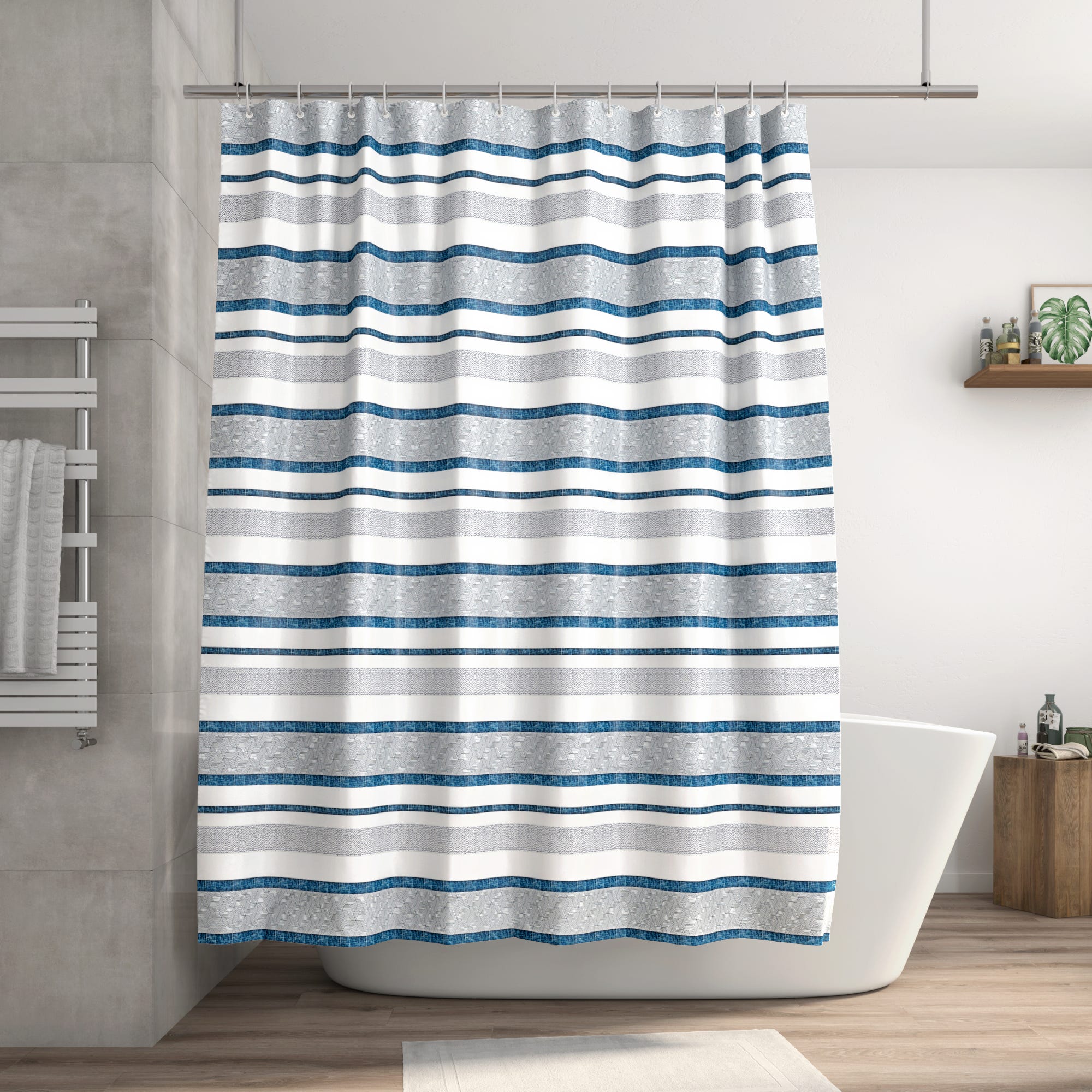 Tenda Da Doccia Motivo Spiaggia - Impermeabile, 180x180 Cm, Con Ganci