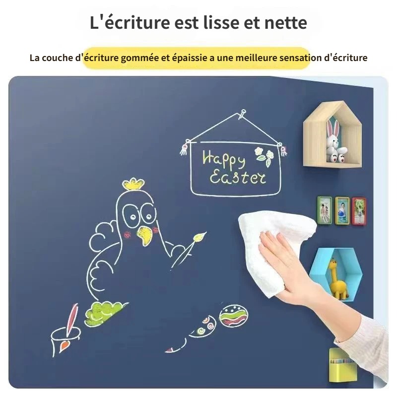 Tableau magnétique, papier peint tableau noir, autocollant, sticker mural tableau magnétique (gris, 40*90cm) - 3