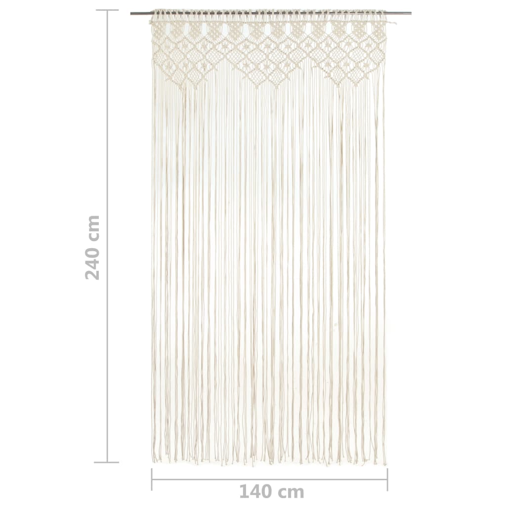 Rideau en macramé 140x240 cm Coton vidaXL - 5