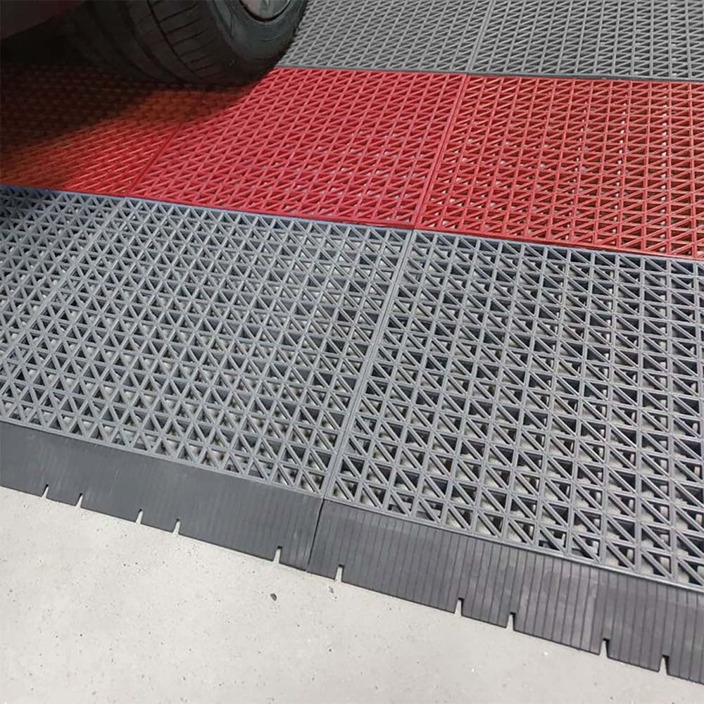 Loseta Reforzada PVC Rojo (33x33x2cm) - Suelos de garajes, lavaderos de coches, almacenes. Zonas de trabajo y alto tránsito - 3