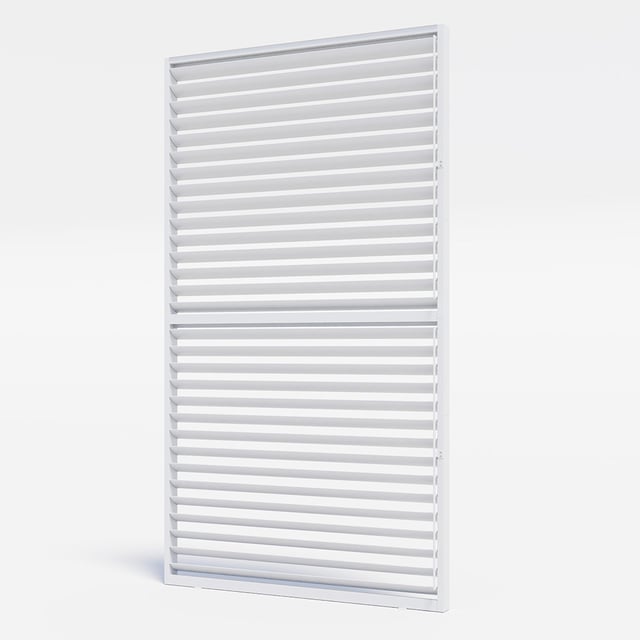 Brise soleil paroi ajourée à lame orientable en aluminium 90 x 218 cm pour pergola ou installation seule blanc