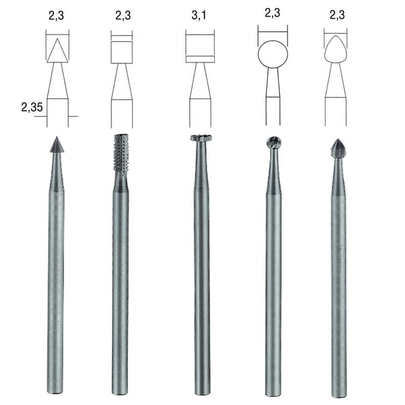 Set freze din otel-wolfram-vanadiu Proxxon 28710, O2.35-O3.1 mm, 5 ...