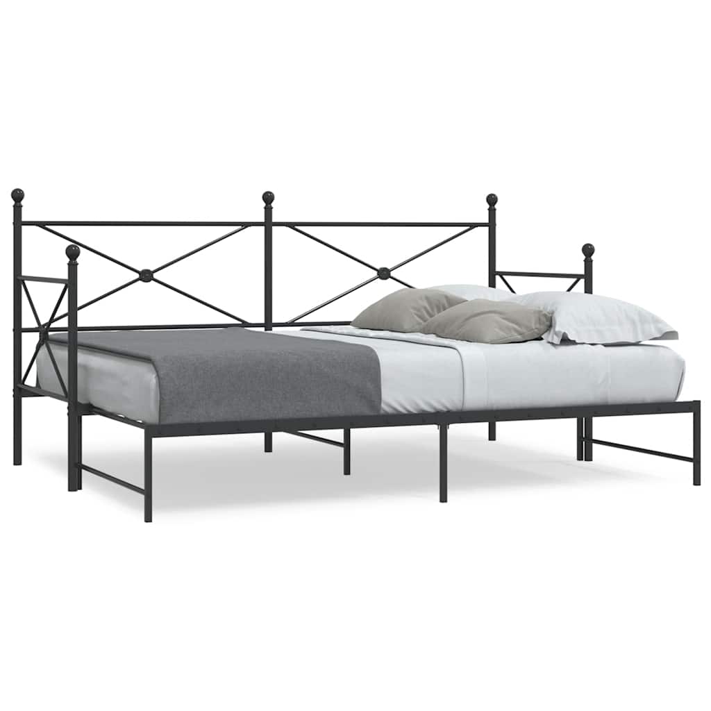 Maison exclusive - diván con nido sin colchón negro 90x190 cm acero