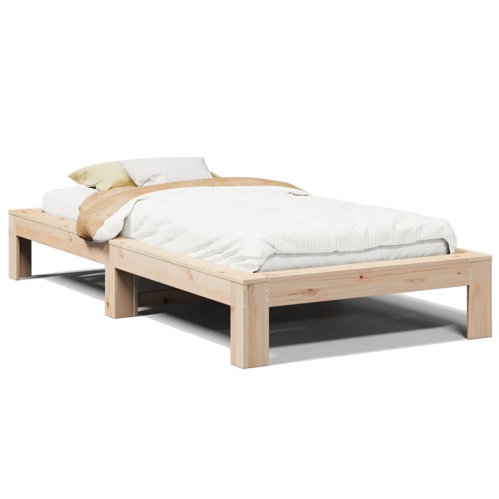 Łóżko Drewniane Rama Łóżka Sofa Brązowe Do Sypialni Pokoju 75x190 cm