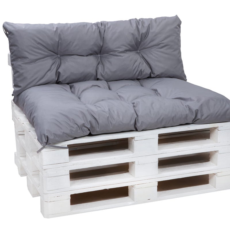 Poduszka ogrodowa na paletę 120x60x50cm poduszka na meble ogrodowe jasna szara, poduszka na balkon taras, poducha ogrodowa na meble z palet
