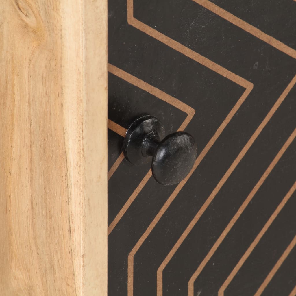 Comodino 40x30x50 cm in Legno Massello di Acacia - 6