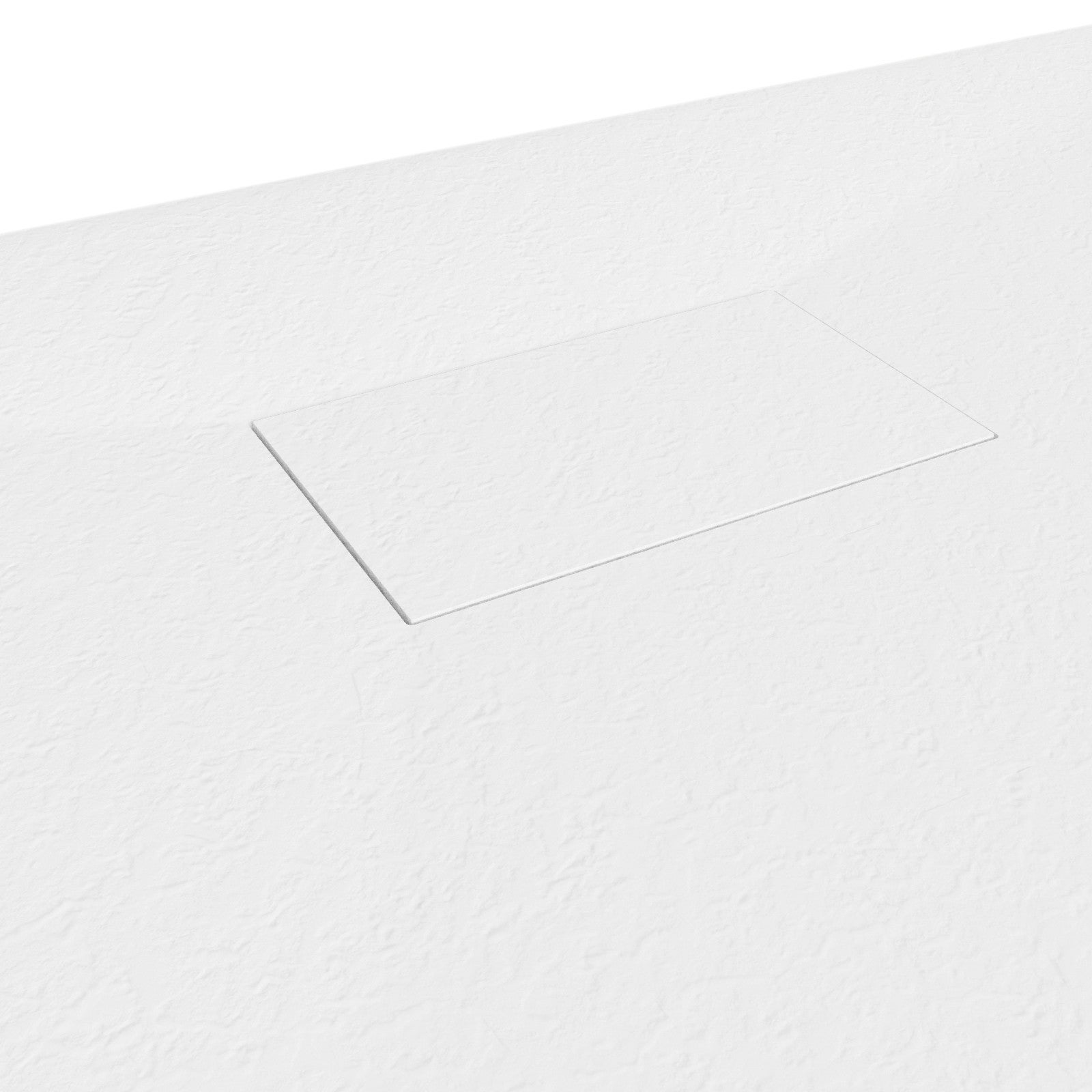 BAYA Receveur de douche 90 x 120 cm Blanc extra-plat aspect pierre + bonde incluse - 9