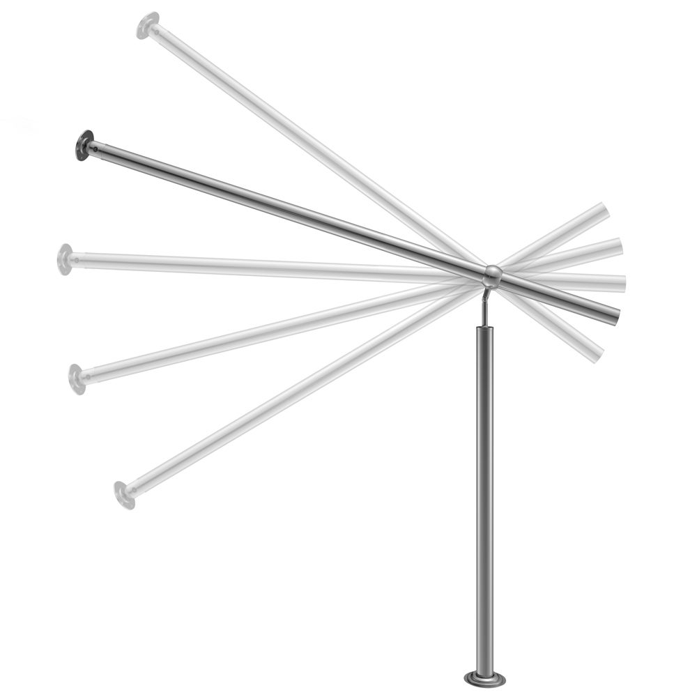 Main courante acier inoxydable 100cm rampe d’escalier balustrade intérieur extérieur aspect moderne articulations réglable - 3