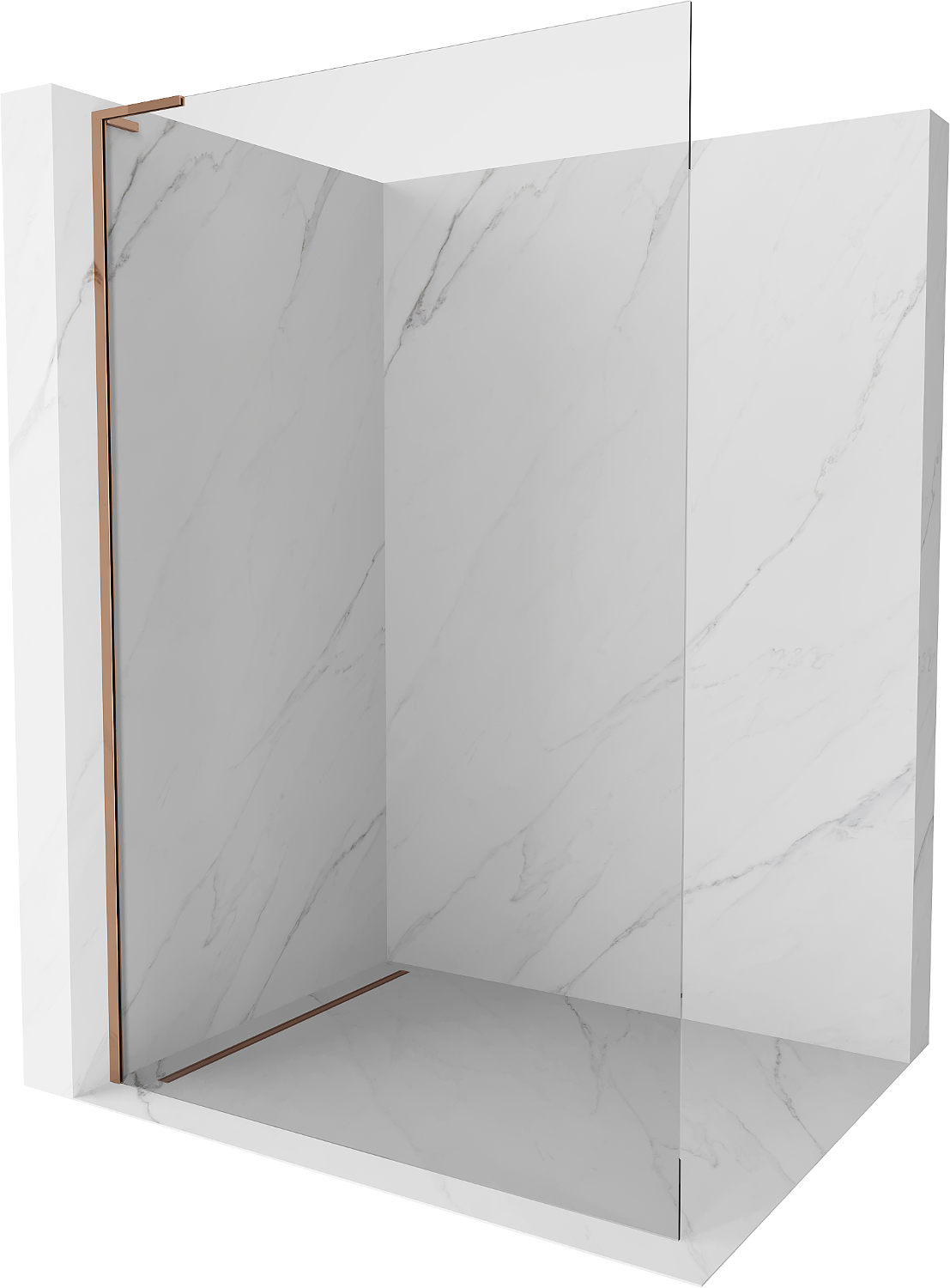 Mexen Kioto L ścianka prysznicowa Walk-in 50 x 200 cm, transparent, różowe złoto - 800-050-103-60-00