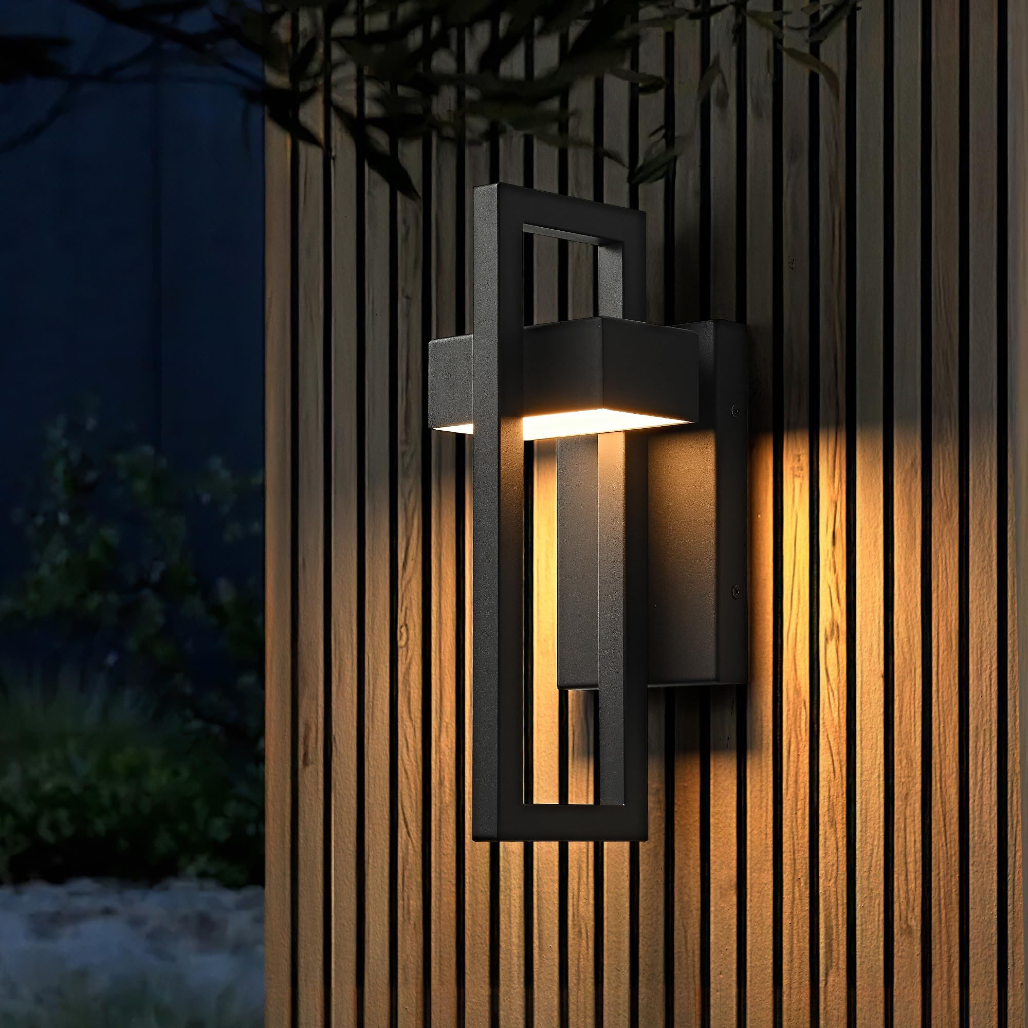 Applique Murale Extérieure Blanchard En Métal Noir & Nickel