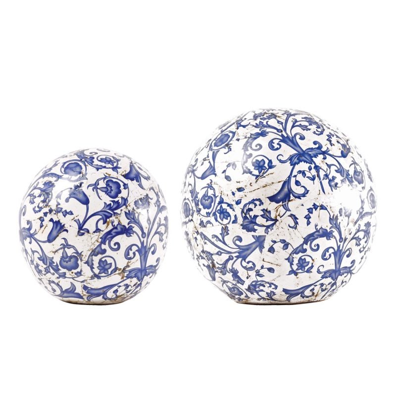 Boule en céramique Bleu 18 cm Esschert Design BV - 3