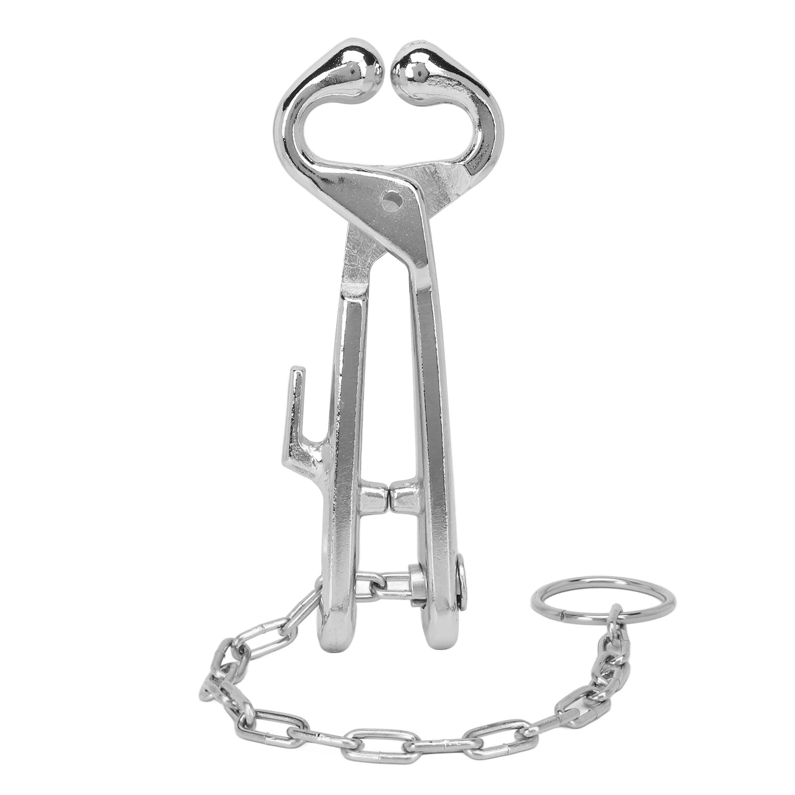 Pince à Nez Pour Bétail En Acier Inoxydable - Avec Chaîne Et Crochet, Tête Arrondie, Sécurité élevée Pour Vaches Et Taureaux - 13