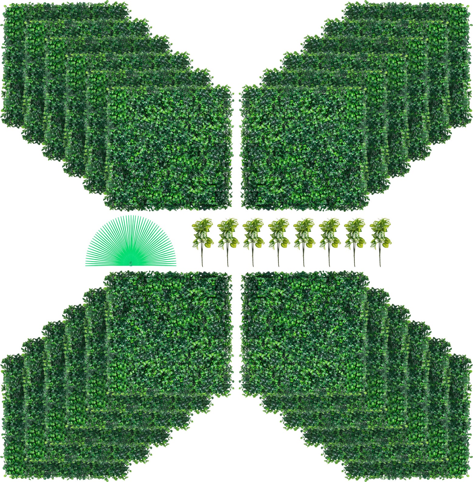 Sztuczny roślinny żywopłot przyścienny Sztuczny UV 24 szt. 50 x 50 cm VEVOR