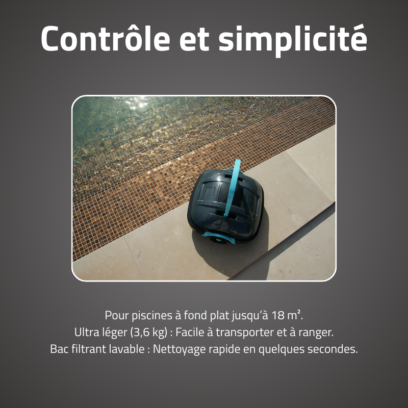 Bestway Robot piscine autonome Platy - nettoyage fond plat - 18m² max - 3