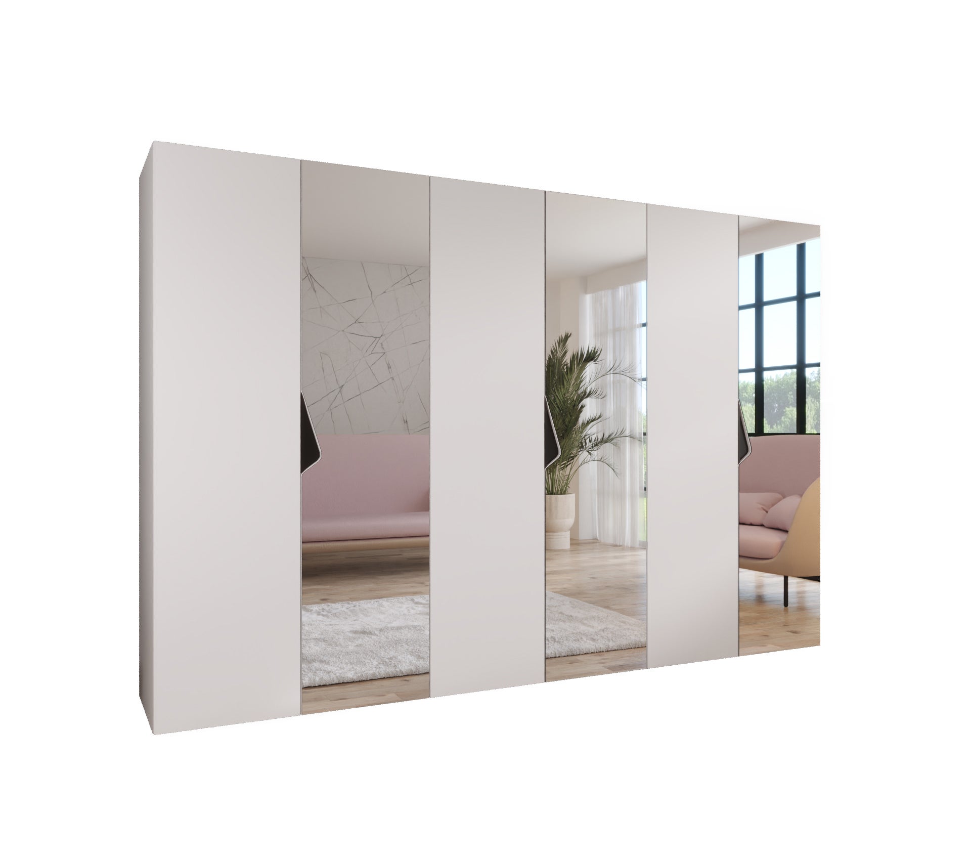 Szafa uchylna otwierana Sandi 2 300 (100x3) x 52 x 202 cm biały + u. czarny