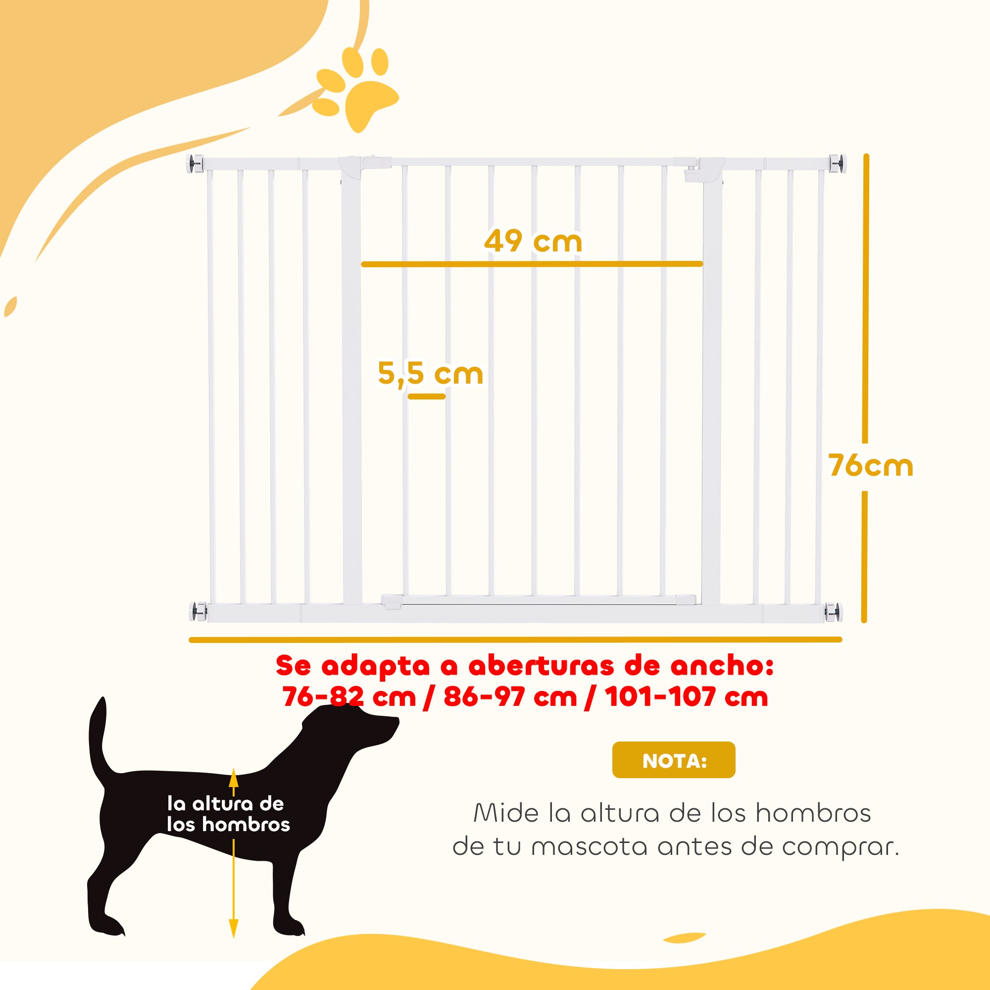 Barrière de séparation métal extensible portes escaliers, animaux ...