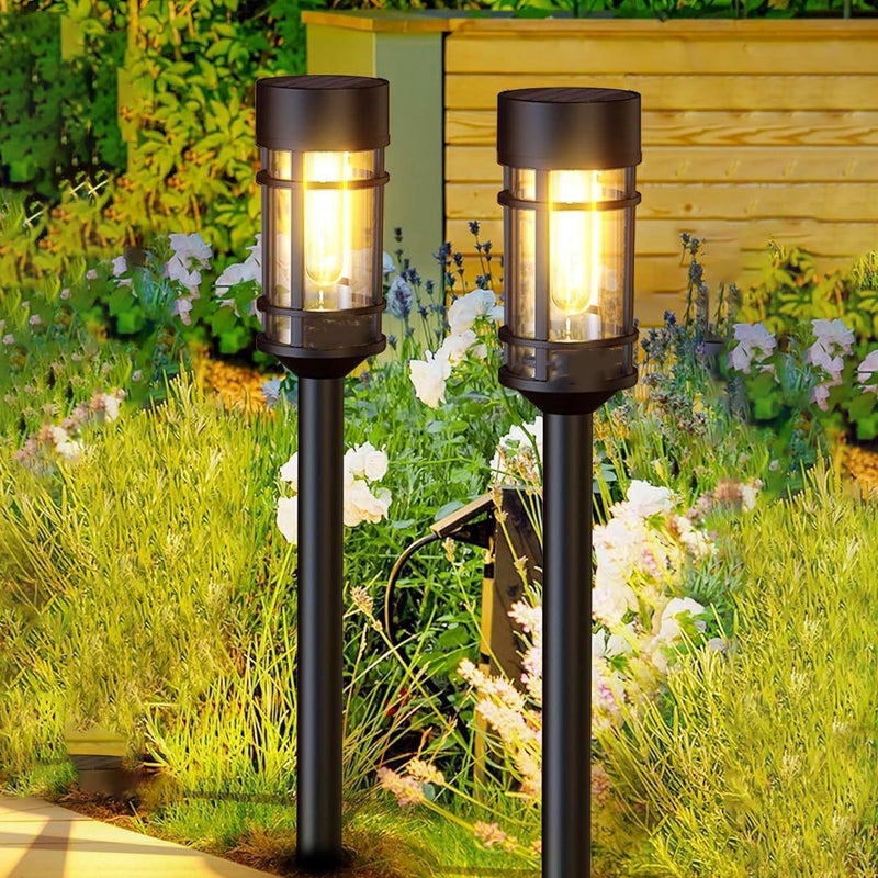 Zestaw 2 lamp solarnych LED wolframowych do użytku zewnętrznego, oświetlenie dekoracyjne, czas pracy 6-12 godzin