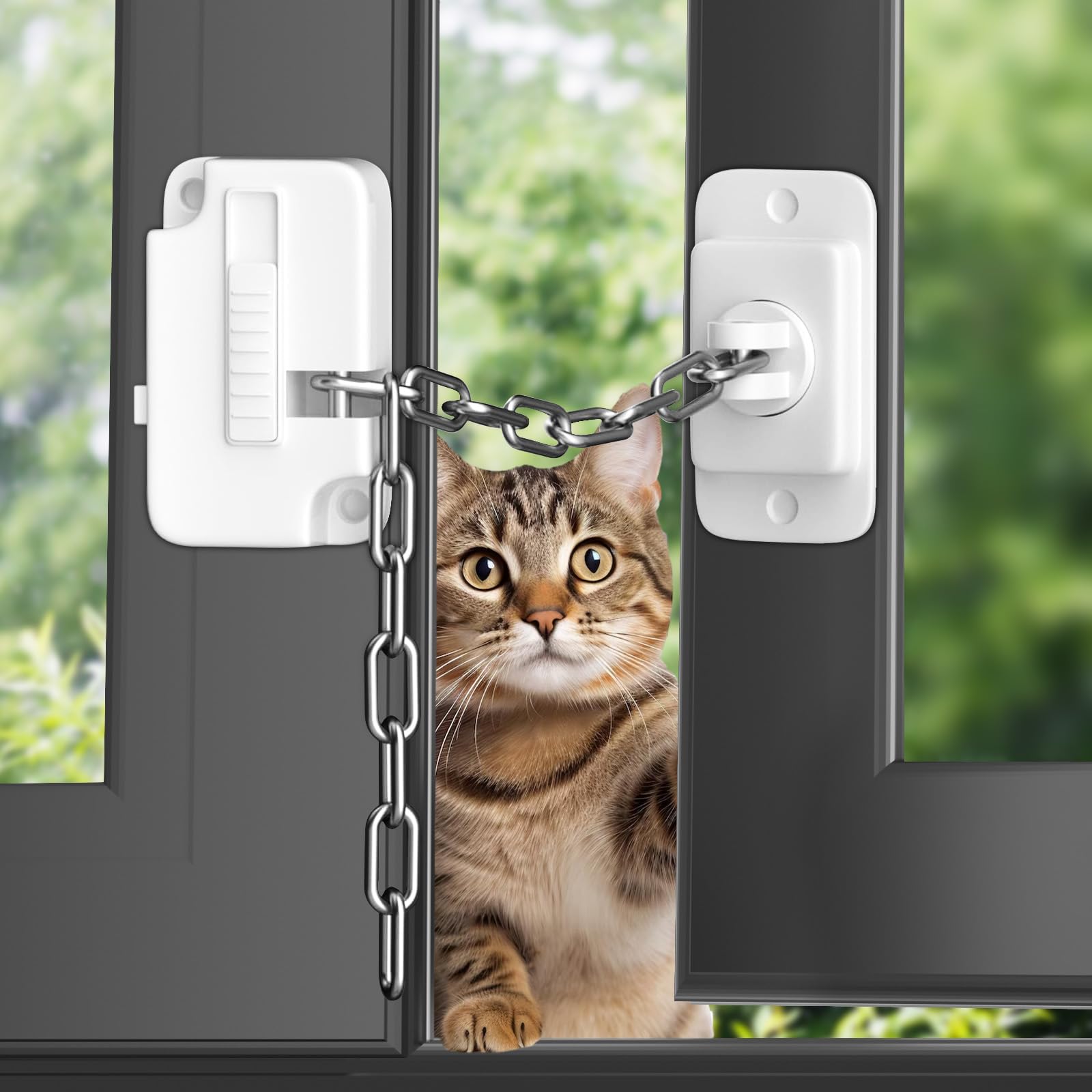 2 Serrature Di Sicurezza Per Finestre – Limitatori Regolabili In UPVC, Autoadesive Con Catena In Acciaio Inox 304, Per Bambini E Animali