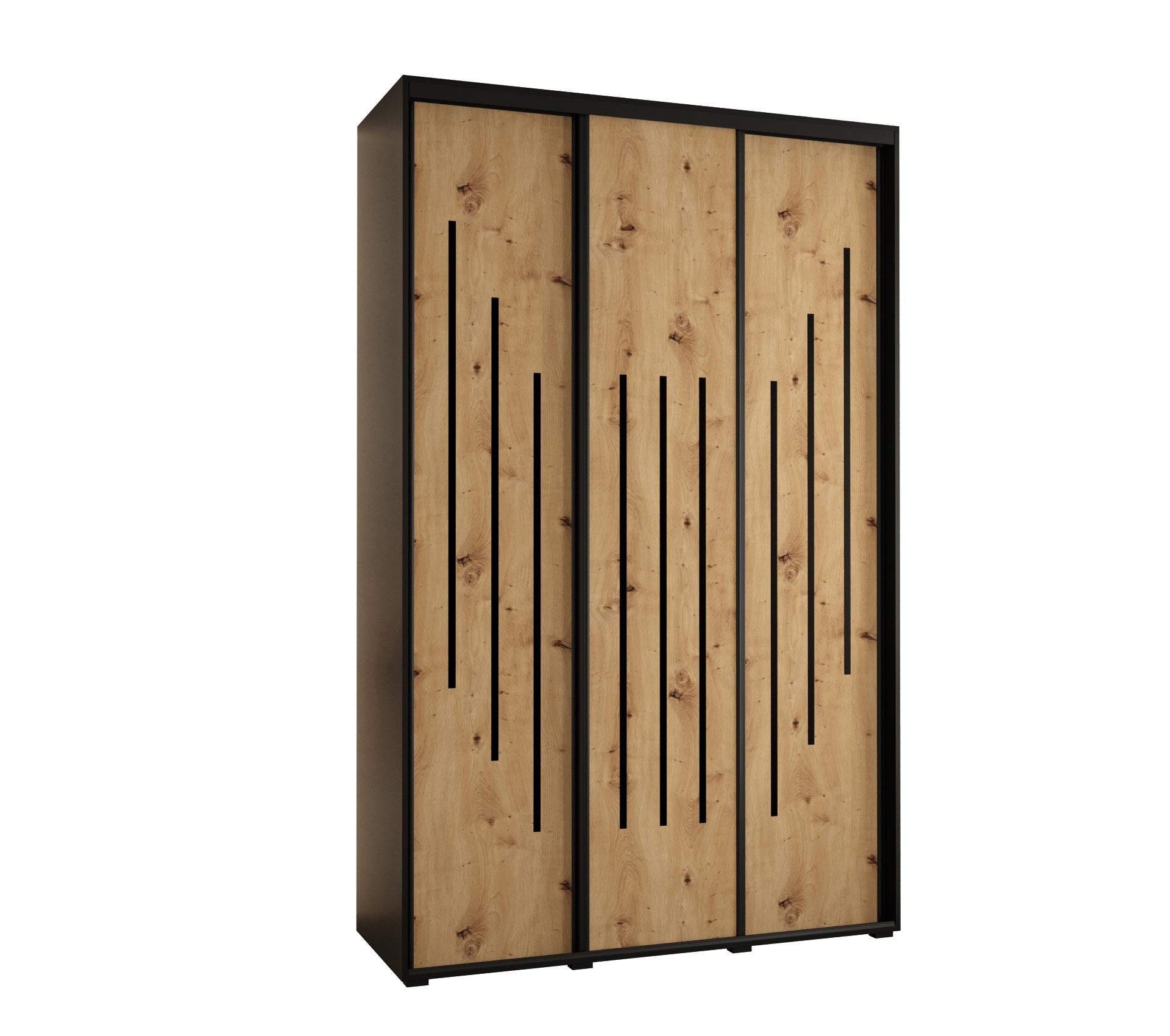 Szafa przesuwna wysoka Davos 8 160 x 45 x 235,2 cm czarny + artisan + u. czarny - Abiks Meble
