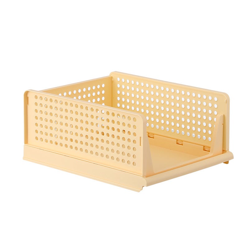 1 szt. Żółty kosz do przechowywania 33,5 x 43 x 18,5 cm Plastikowy przegroda do szuflady Pojemnik biurowy do szafki kuchennej