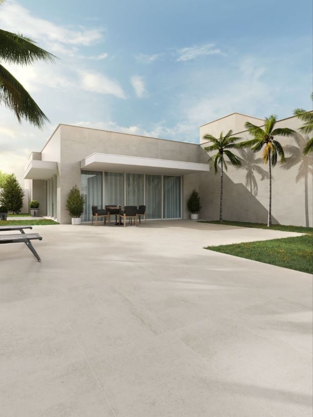 Carrelage sol/mur effet pierre beige UPTOWN LIGHT Mat int/ext l.80 x L.80 cm CERALUX