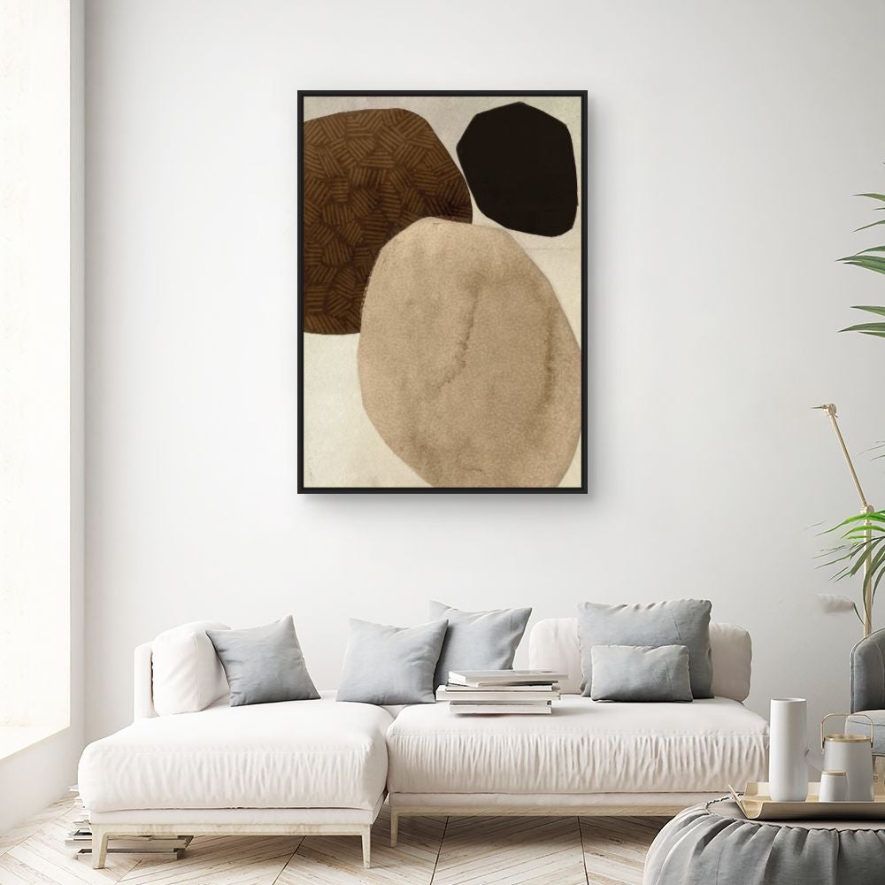 Toile encadrée Formes organiques / 100x140cm / Cadre Noir / Fabriqué en France / Déco murale / DADA ART - 2