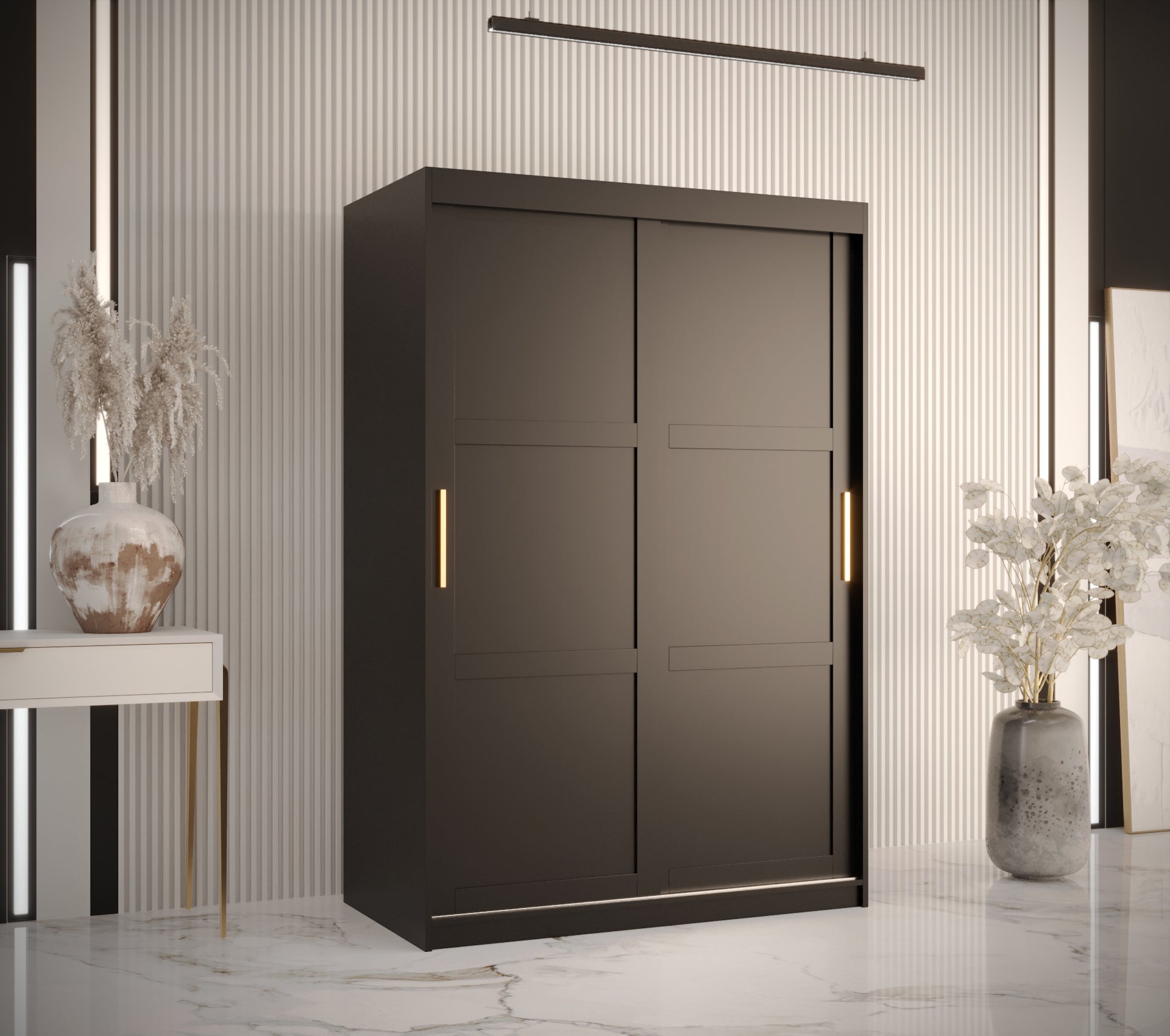 Szafa przesuwna garderoba RAMIRO 1 120 x 62 x 200 cm Czarny - Abiks Meble - 2
