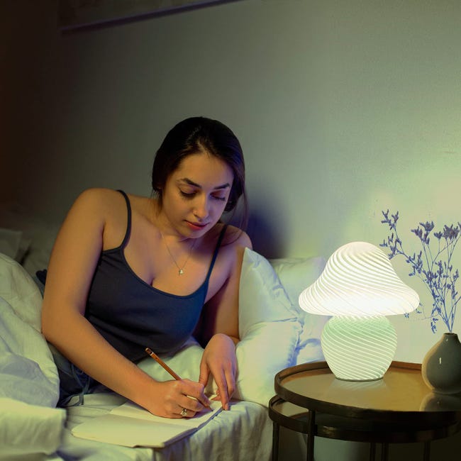 Lampada a fungo estetica per camere da letto, in vetro