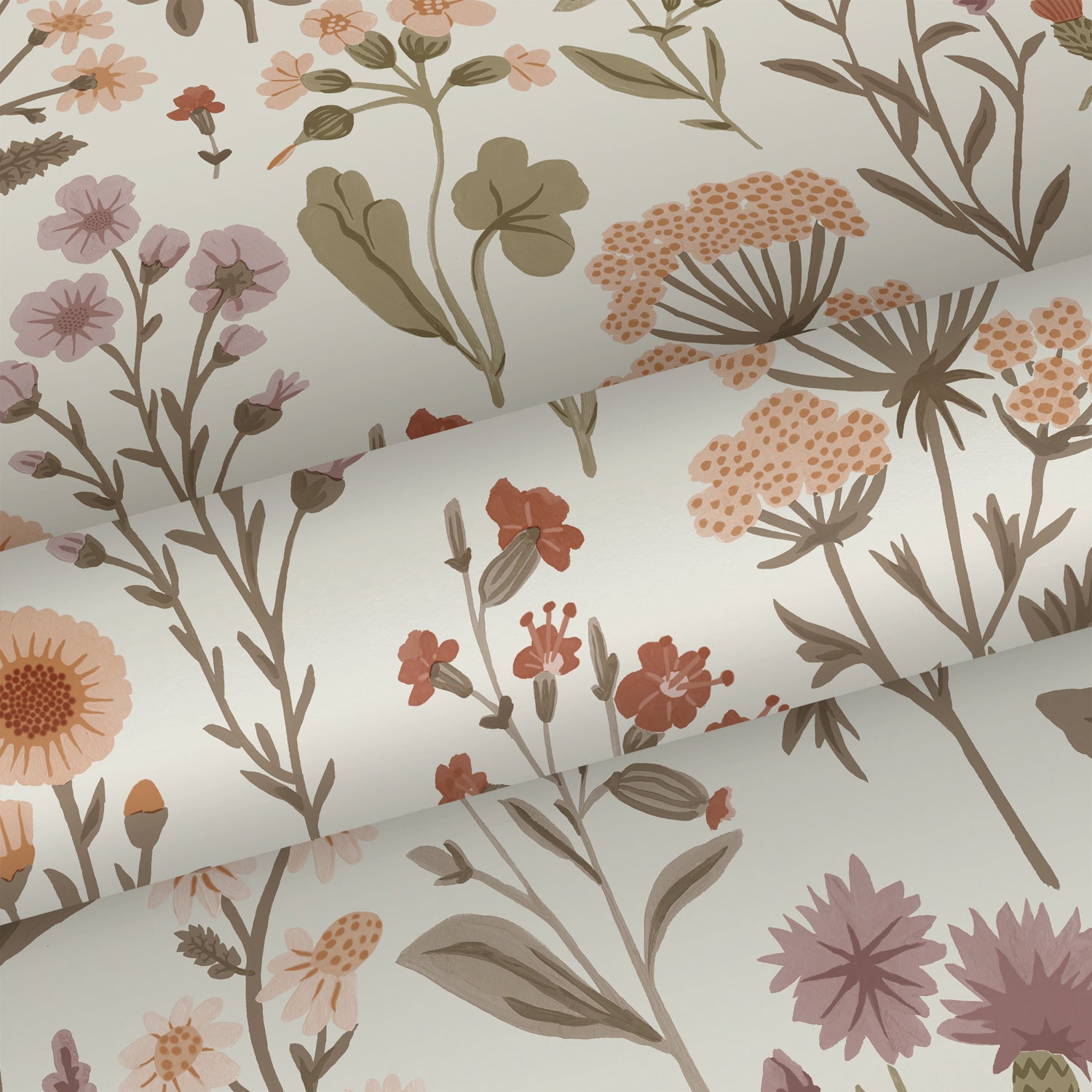 Papier peint fleurs des champs vert grisé - 50 x 900 cm - Sanders & Sanders - 6