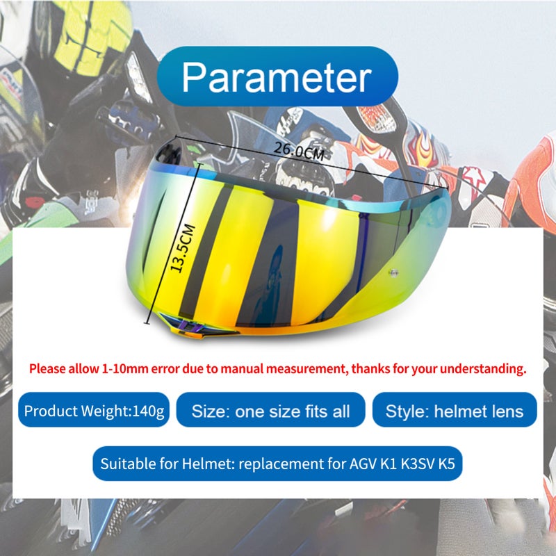 Visière de remplacement compatible avec casques intégral AGV K1, K3SV, K5, Pare-brise pour moto, Lentille de casque - 4