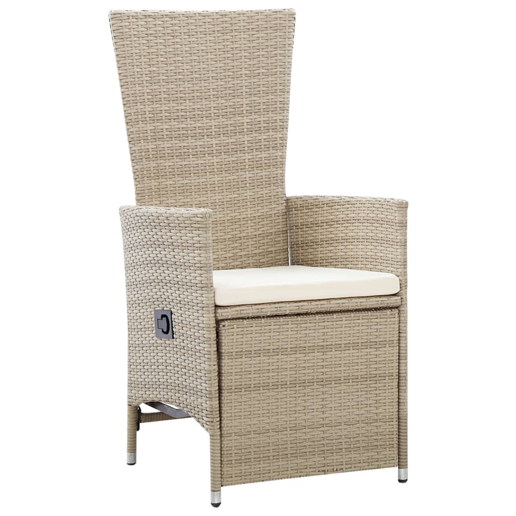 Maison Exclusive - Sedie da Giardino Reclinabili 2 pz con Cuscini Polyrattan Beige - 2